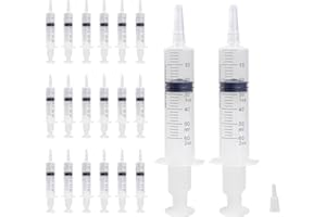LEFEKE 20 Pack 60ml Plastic Syringe with Cap,Liquid Measuring Syringe,(No Needle) Individually Sealed ,for Oral,Scientific Labs, Measuring Liquids, Feeding Pets,Watering Plants,Refilling,Dispensing,Oil