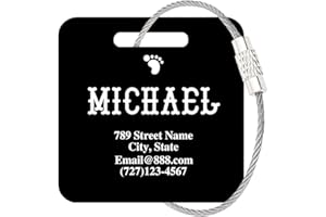 Personalized Luggage Tags for Suitcases,Custom Acrylic Tags with Hole & Steel Loop for Travel,Backpacks,Golf,Bagwine cup,Wate