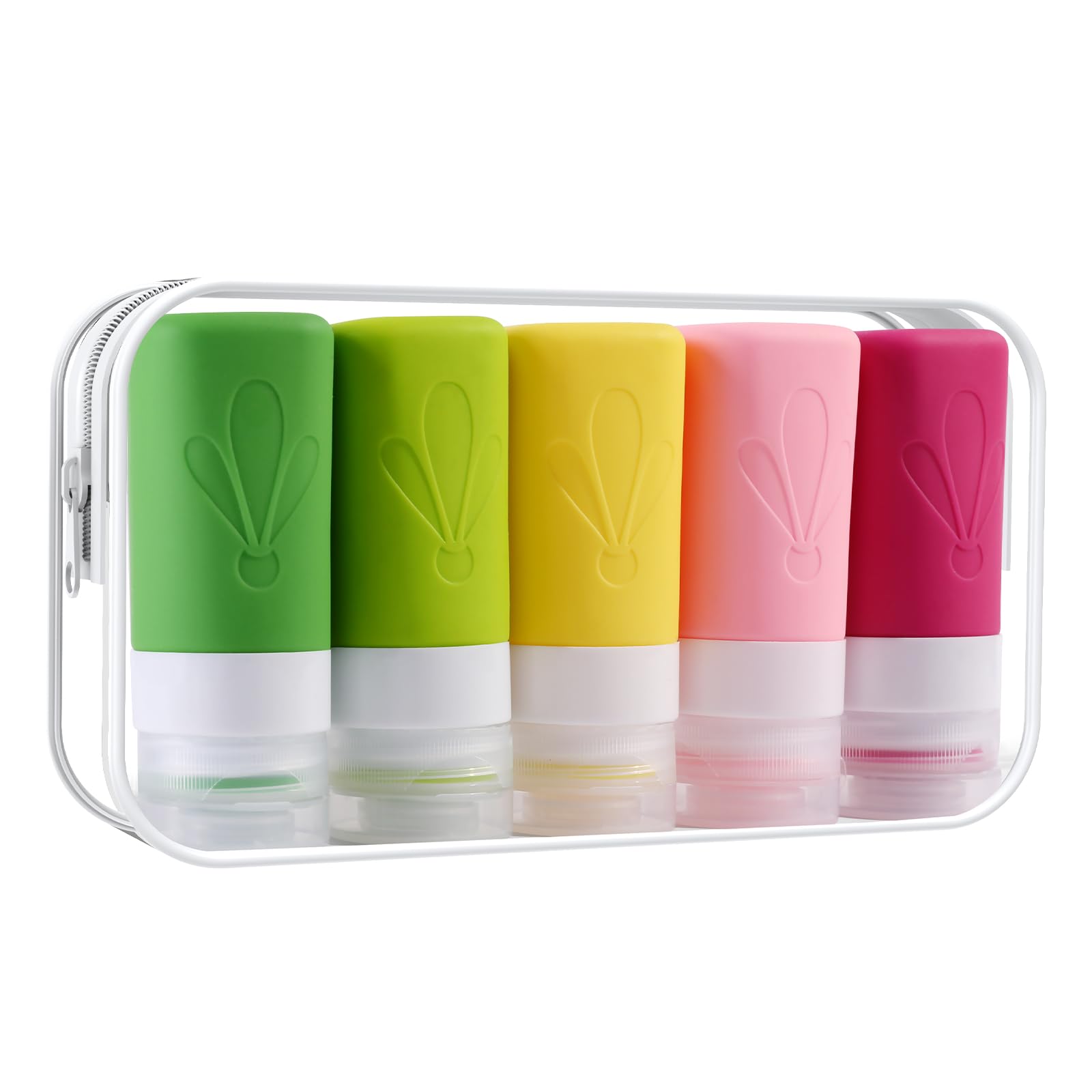 Photo 1 of INSFIT Travel Bottles for Toiletries, TSA Approved 2oz Travel Size Containers, BPA Free Leak Proof Squeezable Silicone Tubes for Shampoo Conditioner Lotion Soap with Labels