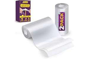 ATack Fabric and Vinyl Tear Repair Tape, Clear, 3-Inches by 20-Inches (2-Set), Waterproof Vinyl Repair Hole Patch Kit for Tent, Exercise Ball, Kayak, Inflatable Bed, Pool Float, and Airbed Mattress