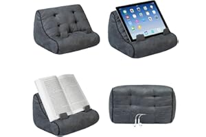 GIFTS FOR READERS & WRITERS Book Couch iPad Stand | Tablet Stand | Book Holder| Reading Pillow | Reading in Bed at Home | Tablet Lap Rest Cushion | Fun Novelty Gift Idea for Readers, Book Lovers | Phones and eReaders (Grey)