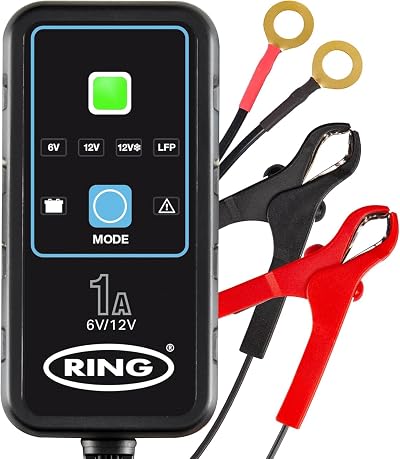 Ring SMARTCHARGE 1A Car Charger & Maintainer with Crocodile Clips