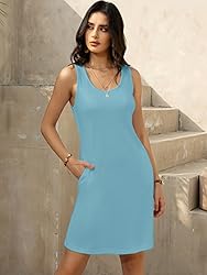 LUXVEER Women's Summer Dress 2025 Sleeveless Scoop