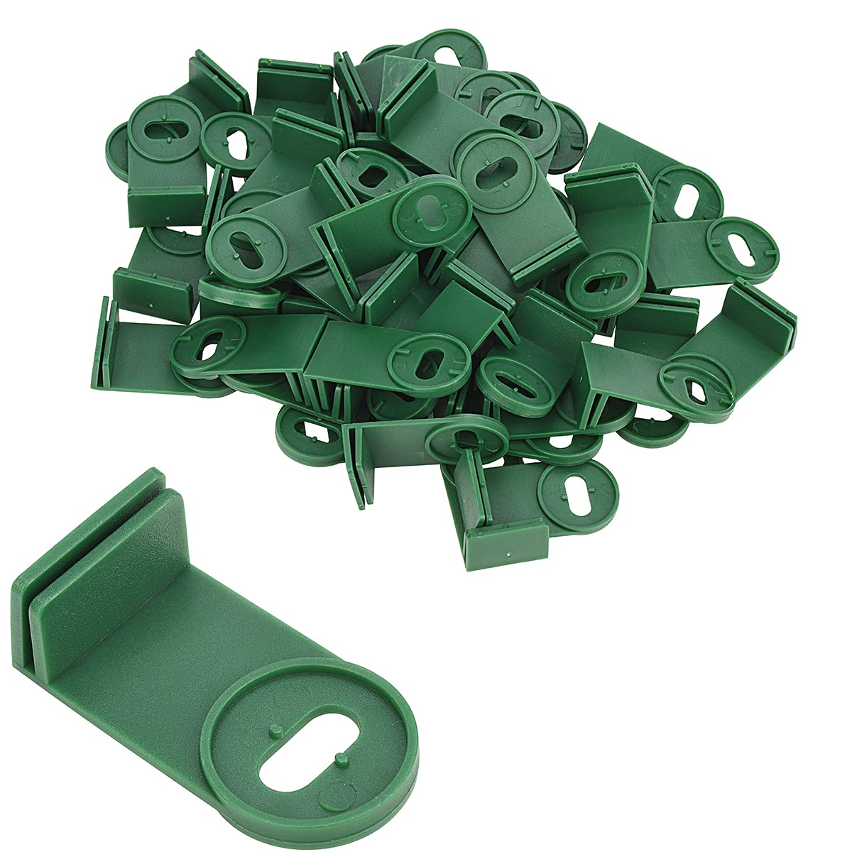 Otzoan Greenhouse Twist Clips Plastic Fixing Washers Extender Corner Clips for Aluminium Greenhouse Bubble Wrap Insulation Netting Shading (Green 50 Corners)