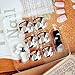 24Pcs Seal Black White Silver Triangle Geometry Toe Short False Nails Artificial