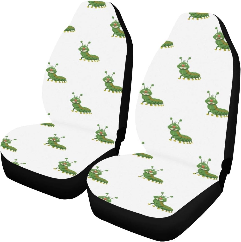 Enhusk Covers For Car Caterpillar In Cartoon Style Universal Fit Auto Car Seat Covers Protector For Auto Truck Suv Vehicle Women Lady (2 Front) Custom Car Cover