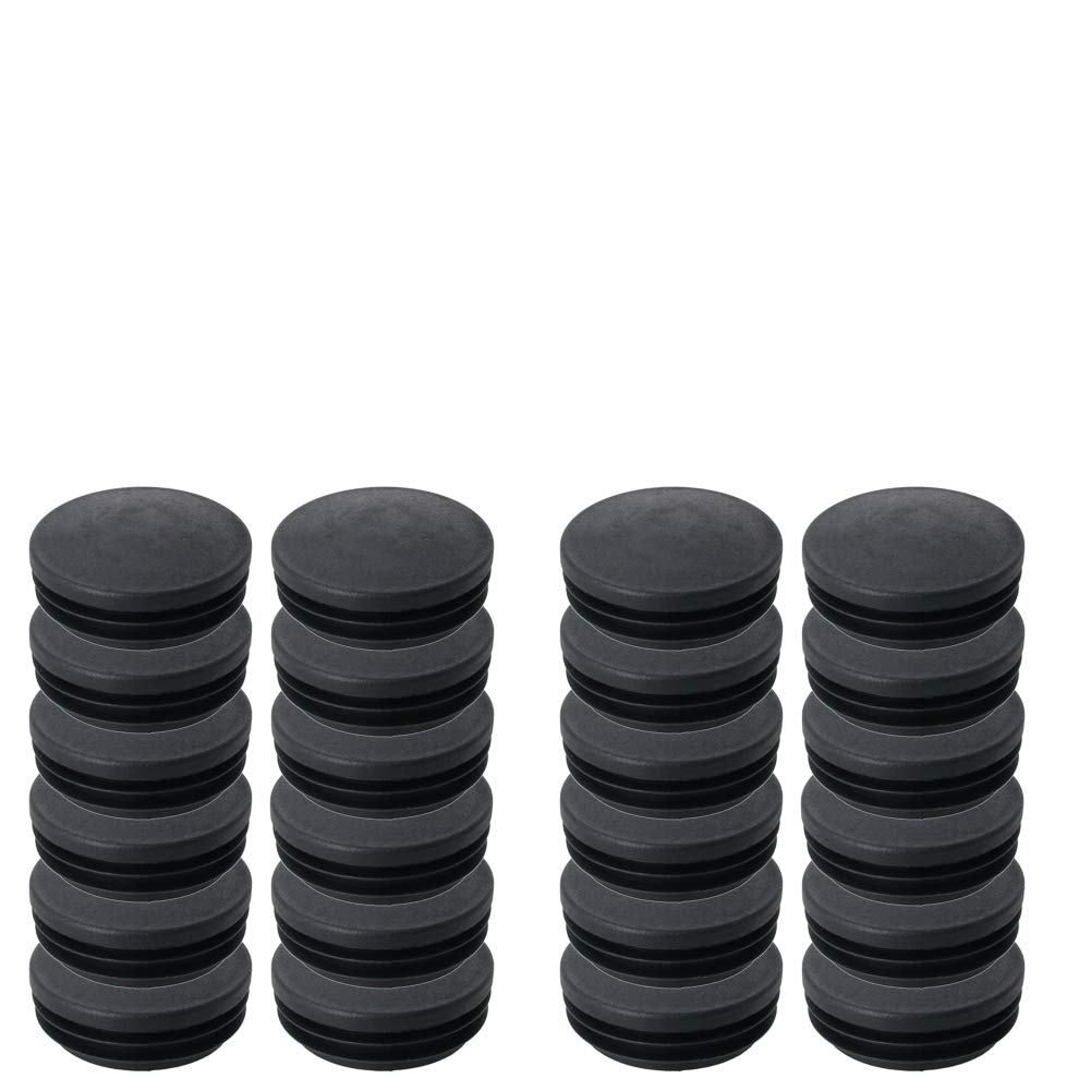 MroMax 76mm Dia Plastic Tubing Plug Round Post End Caps for Handrail Stair Newel Guardrail Tube Black 24Pcs — image 1