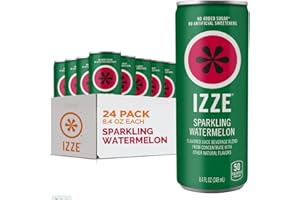 IZZE Sparkling Juice Beverage Blend, Watermelon, No Sugar Added, 8.4 FL OZ, 24 Cans