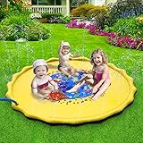 DAPRIL Splash Play Mat, 68in-Diameter Perfect Inflatable Outdoor Sprinkler Pad Summer Fun Backyard Play for Infants Toddlers and Kids