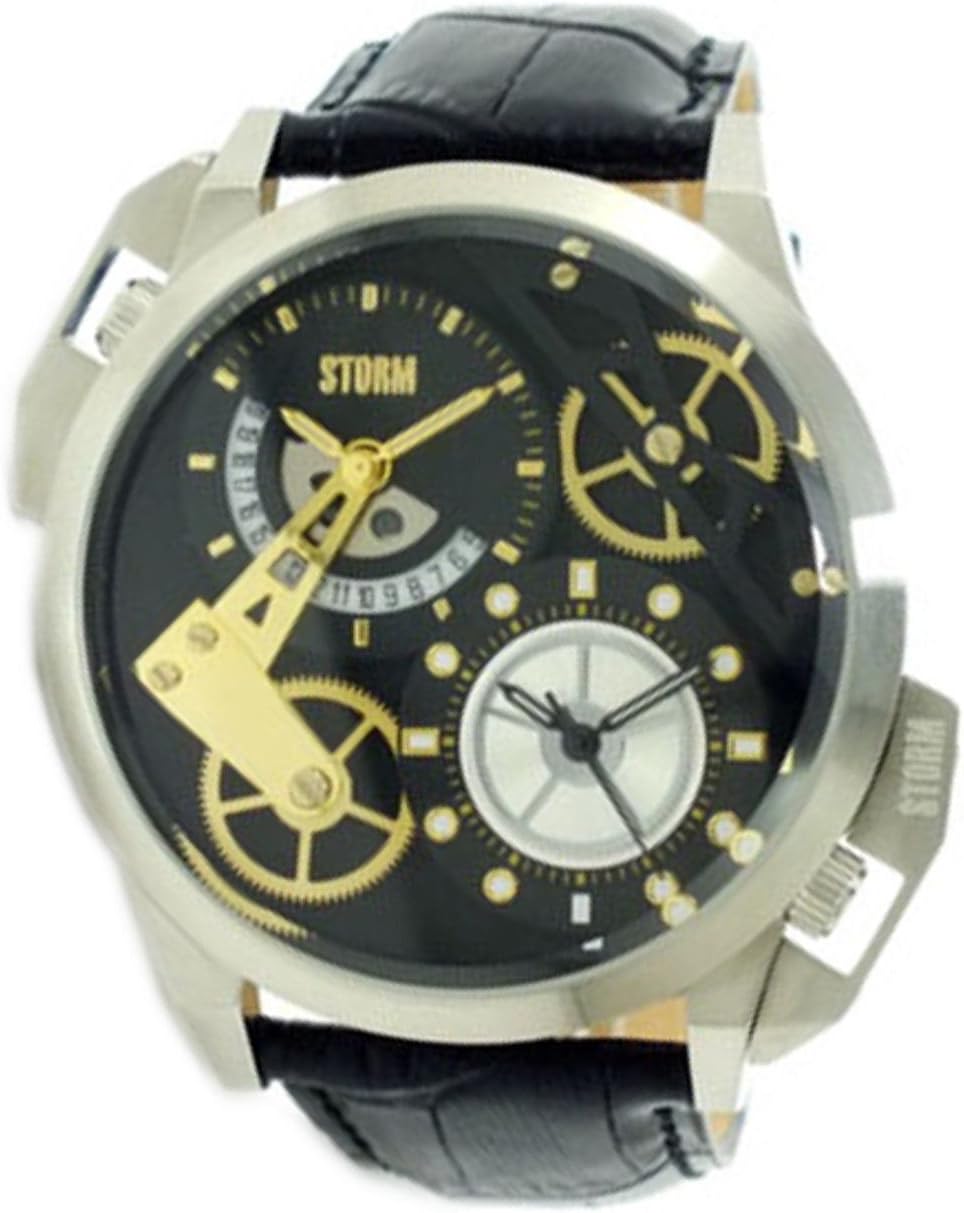 London DUALON 47147/BK/BK Mens Wristwatch Second Time Zone