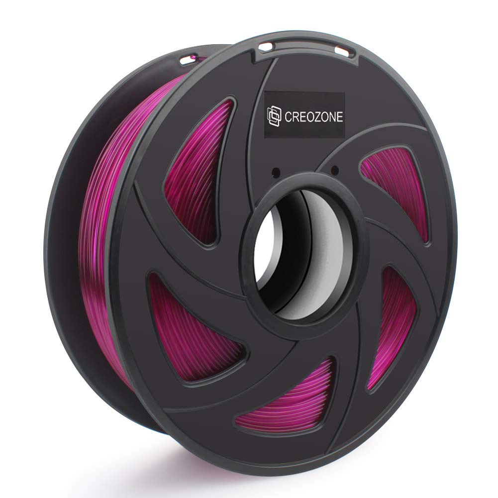 CREOZONE PLA 3D Printer Filament Clear Purple 1.75mm 1KG, 3D Printing Supplies, Dimensional Accuracy +/- 0.03mm, 2.2 LBS Spool, 3D Print Filament 1.75 for Most 3D Printer & 3D Pen