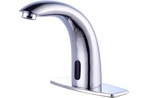 HHOOMMEE Bathroom Basin Automatic Sensor Faucet Touchless Motion Sensor Tap with Water Mixer Valve and Control Box(0103C)