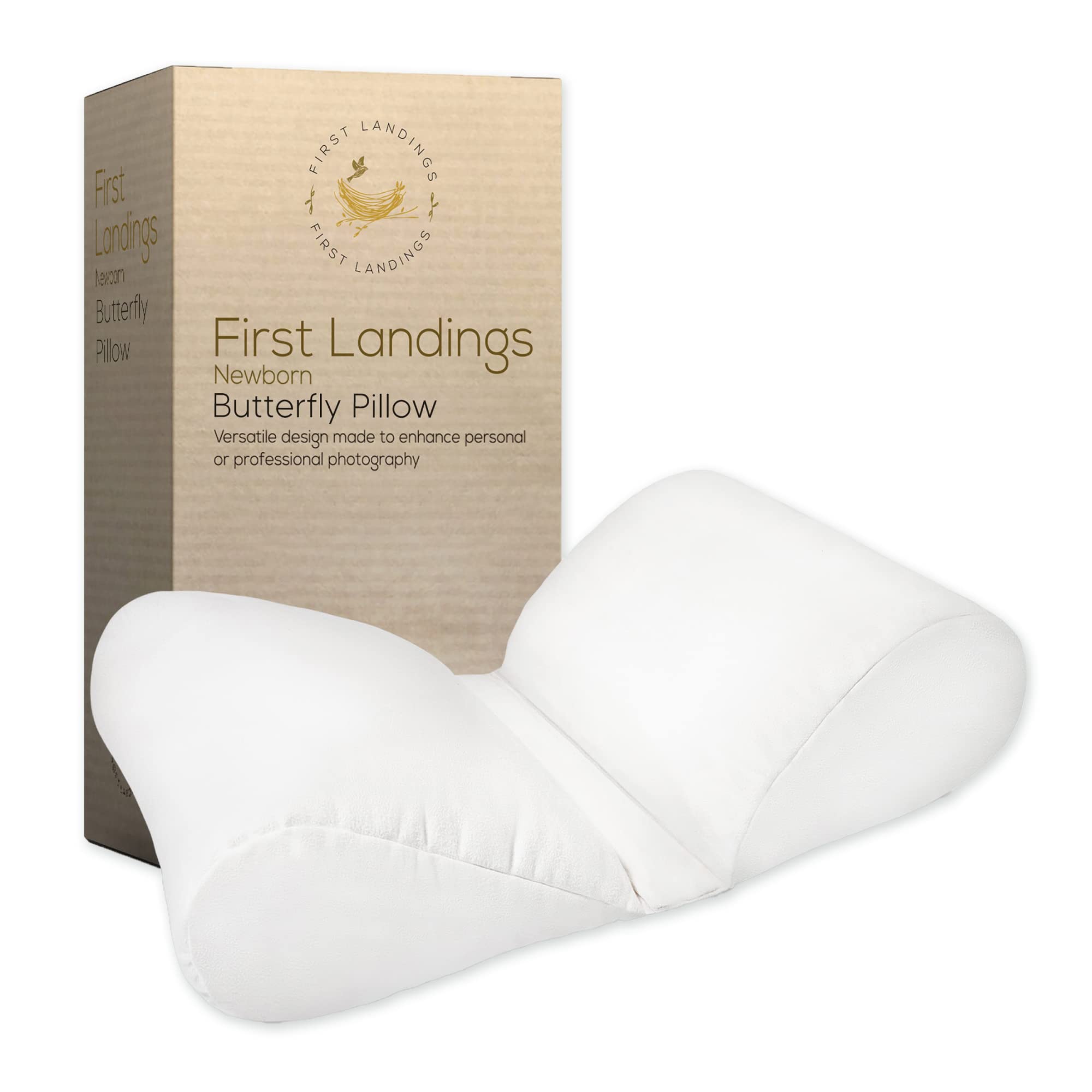 Photo 1 of First Landings Newborn Photography Posing Pillows - Baby Announcement Ideas - Gender Neutral Photo Props for Infants - Butterfly Pillow