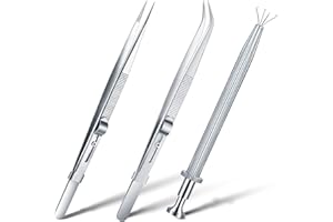 Honoson 3 Pack Diamond Tweezers Set - Gem Stone Jewelry Locking Stainless Steel Claw Holder, Beads Ball Grabber, Jewelers Pic