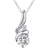 Sebina 2 Carat Moissanite Necklaces for Women 925 Sterling Silver Pendant Necklace,Anniversary Present or Valentine Christmas Mothers Day Birthday Jewelry Gifts for Mom Wife Her Girlfriend