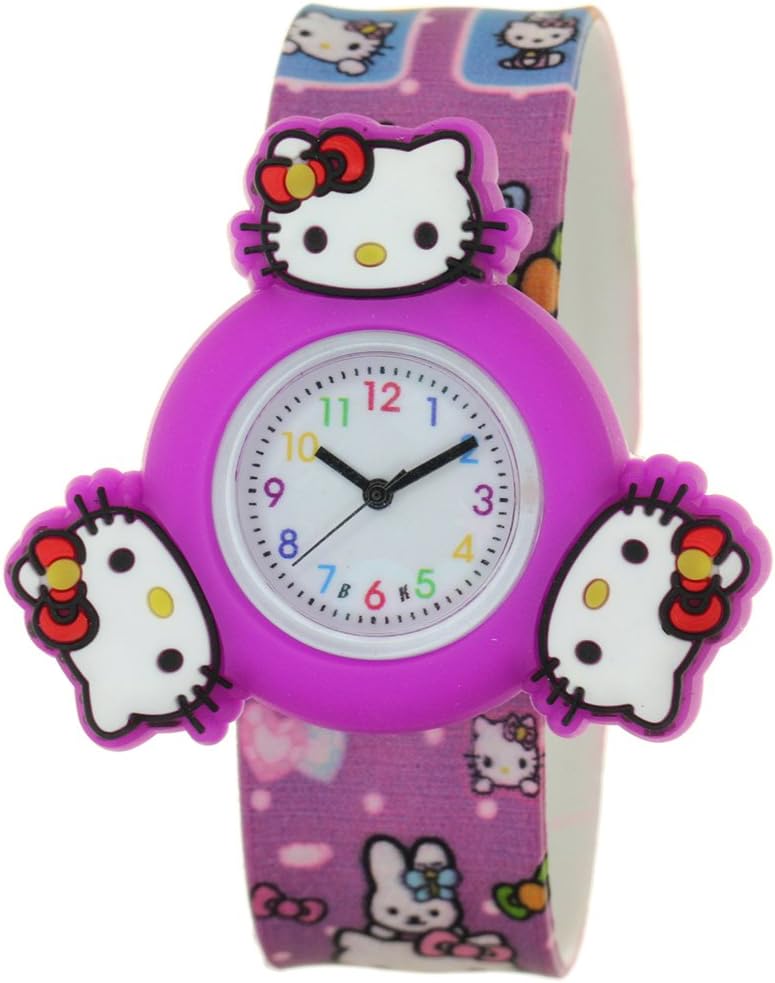Cartoon Character Silicone Strap Round Quartz Kids 3D Spinner Rotating Case Waterproof Slap On Rubber Band Arabic Numerial Dial Children Toddler Wristwatches Time Teacher Boys Girls Designer Watches