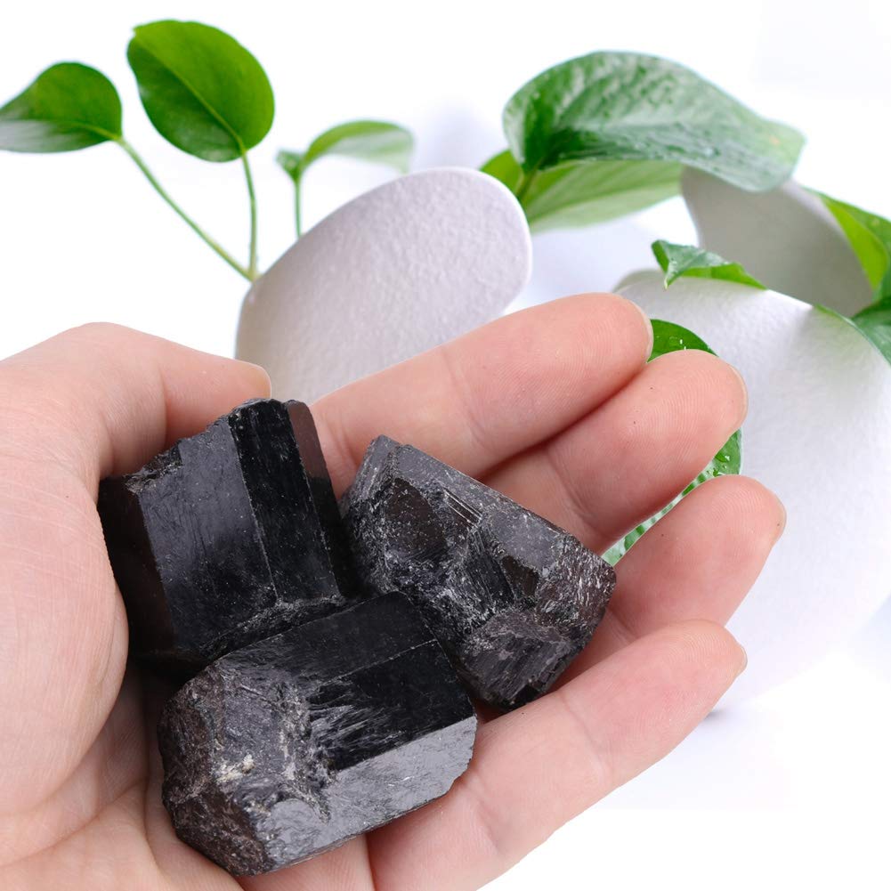 Hztyyier Black Tourmaline Black Crystal Rough Electrical Chips Stone Irregular Shaped Protection Clean Healing Negative Energy Other Collectibles