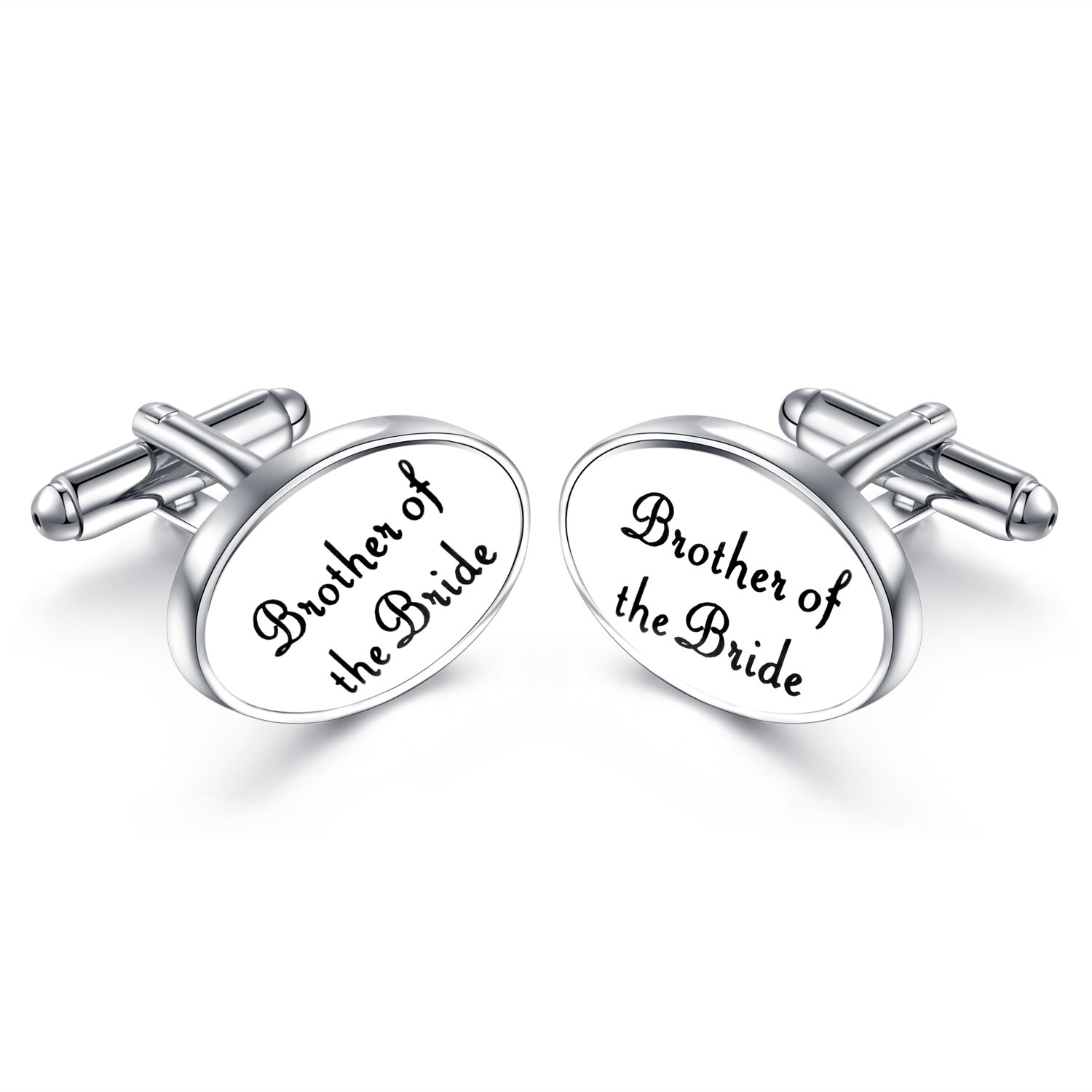 HONEY BEAR Mens Oval Wedding Cufflinks with Gift Box