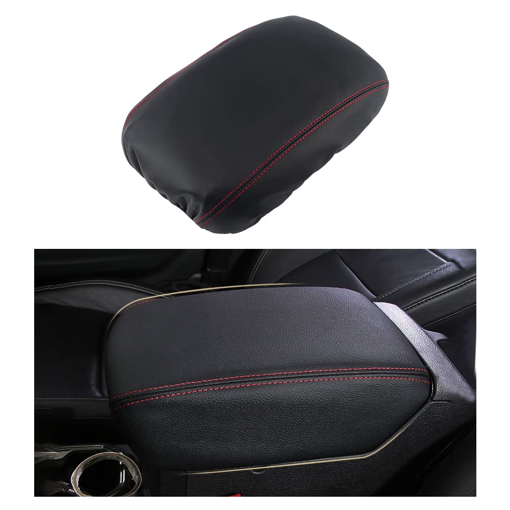 Photo 1 of LECART Armrest Cover for Jeep Gladiator Accessories Wrangler JL JLU 2018-2022 Car Center Console Cover Black Leather Red Stitches Auto Interior Anti-Scratch Protector Pad