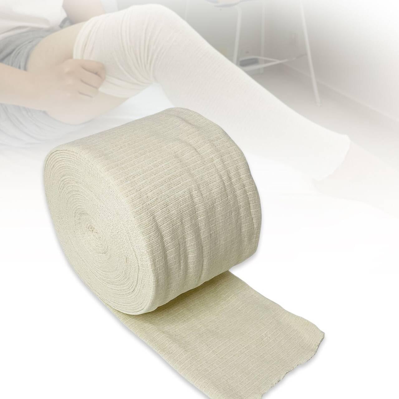 Tubular Stockinette Gauze Roll - Elastic Compression Sleeve for Arm & Leg Support, Cast Padding, Sweat Absorbent Bandage (3" W x 394" L)