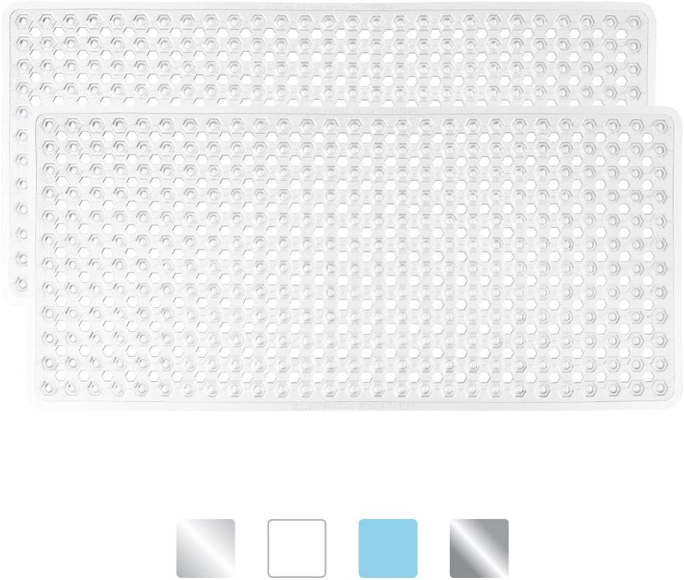 GORILLA GRIP Original Patented Bath, Shower, Tub Mat, 35x16, Machine Washable, Antibacterial, BPA, Latex, Phthalate Free, Bathtub Mats with Drain Holes and Suction Cups, Bathroom Mat, Pack of 2, Clear: Home & Kitchen