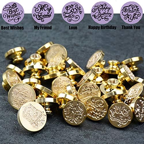 Xunxun 5PCS Wax Seal Stamp,Classic Vintage Romantic Seal Wax Stamp Gift, Retro Seal Stamps