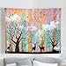 Psychedelic Tapestry Wall Hanging Christmas Mandala Tapestry 51 x 59 inches Elk Forest with Birds Wall Tapestry Bohemian Hippie Tapestry for Bedroom Living Room Dorm (5159)