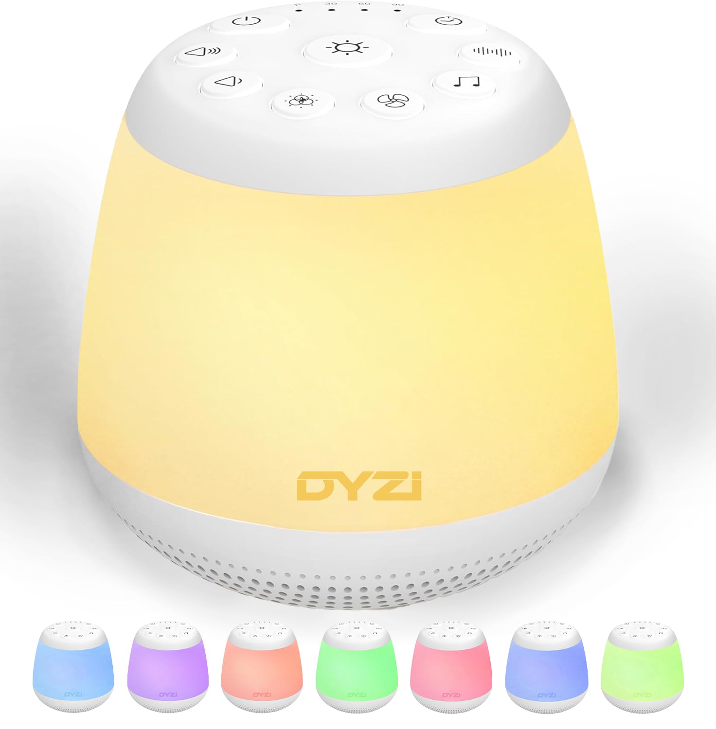 DYZI Portable White Noise Machine for Baby Adults and Kids Sleep Aid Sound Machine with 24 Soothing Sounds 8 Night Light Modes USB Rechargeable Perfect for Nursery Home and Travel White Noise Therap