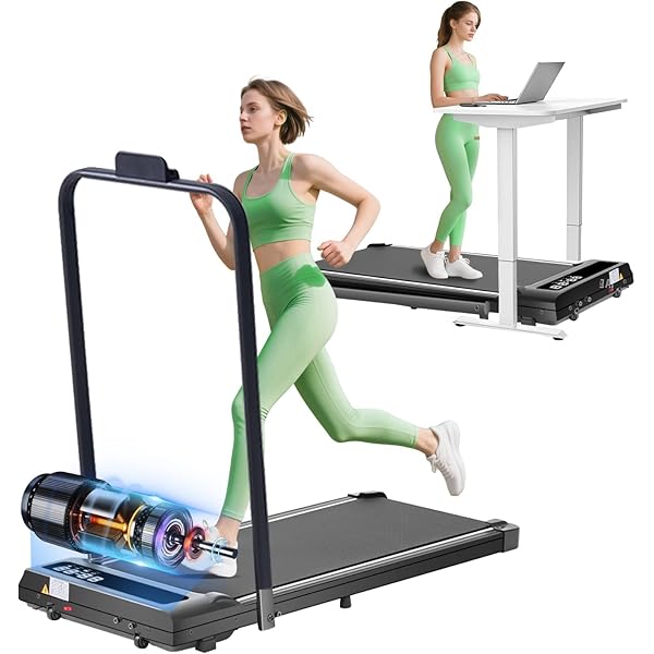 Portable Foldable Walking Pad With Handle Bar And Adjustable