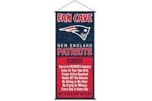 WinCraft New England Patriots Man Cave Fan Banner Wall Door Scroll