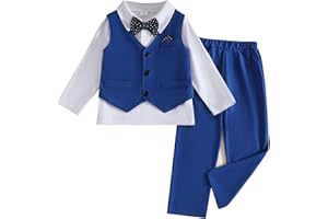 HSOXLQF Toddler Boys Clothes Set - Long Sleeve, Bow Tie, Trousers, Fall Winter Outfit