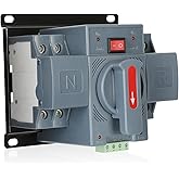 100Amp 110V AC Dual Power Automatic Transfer Switch, ATS 2P Manual Changeover Electrical Switch, Solar Back Up Power Auto Selector Overvoltage, Undervoltage 50/60Hz CE Certified