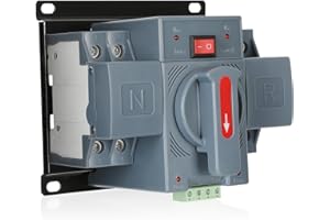 SEZBAIFLES 100Amp 110V AC Dual Power Automatic Transfer Switch, ATS 2P Manual Changeover Electrical Switch for Generator, Solar Back Up Power Auto Selector Overvoltage, Undervoltage 50/60Hz CE Certified