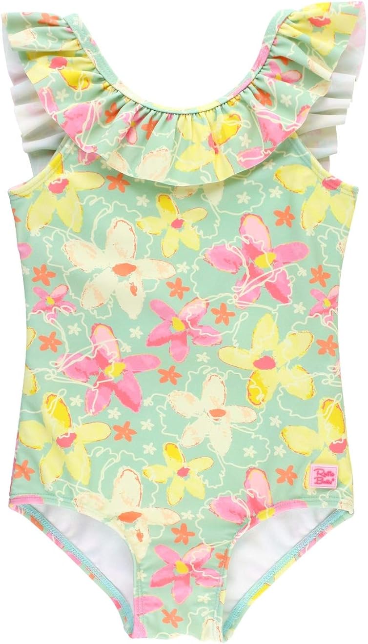 Rufflebutts Girls Ruffle Strap One Piece Swimsuit W Upf 50 Sun Protection Green 6 Years Amazon Co Uk Clothing