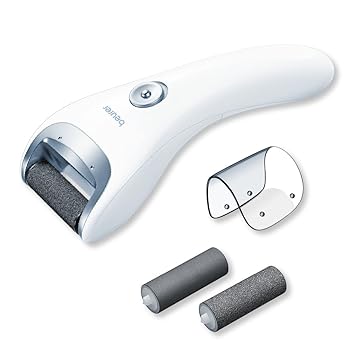 Beurer MP 28 elektrischer Hornhautentferner, 3 Schleifaufsätze, LED-Licht, inklusive Reinigungspinsel, für weiche und geschme
