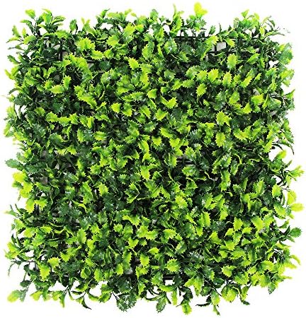 ULAND Artificial Boxwood Hedges Panels, Greenery Ivy Privacy Fence Screening, Home Garden Outdoor Wall Decoration, 20"X20" per pc (12, A065)