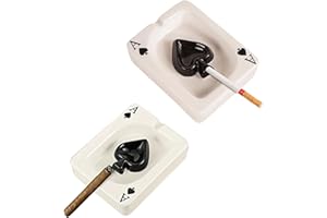 Ceramic Cigarette Ashtrays,Poker Ashtray,Desktop Smoking Ashtray,Ash Holder for Smokers,Creative Poker Ceramic Cigarette Asht