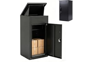 IRONMAX Package Delivery Boxes for Outside, Heavy Duty Galvanized Steel Parcel Drop Box with Mail Drop, Lockable Anti-Theft S