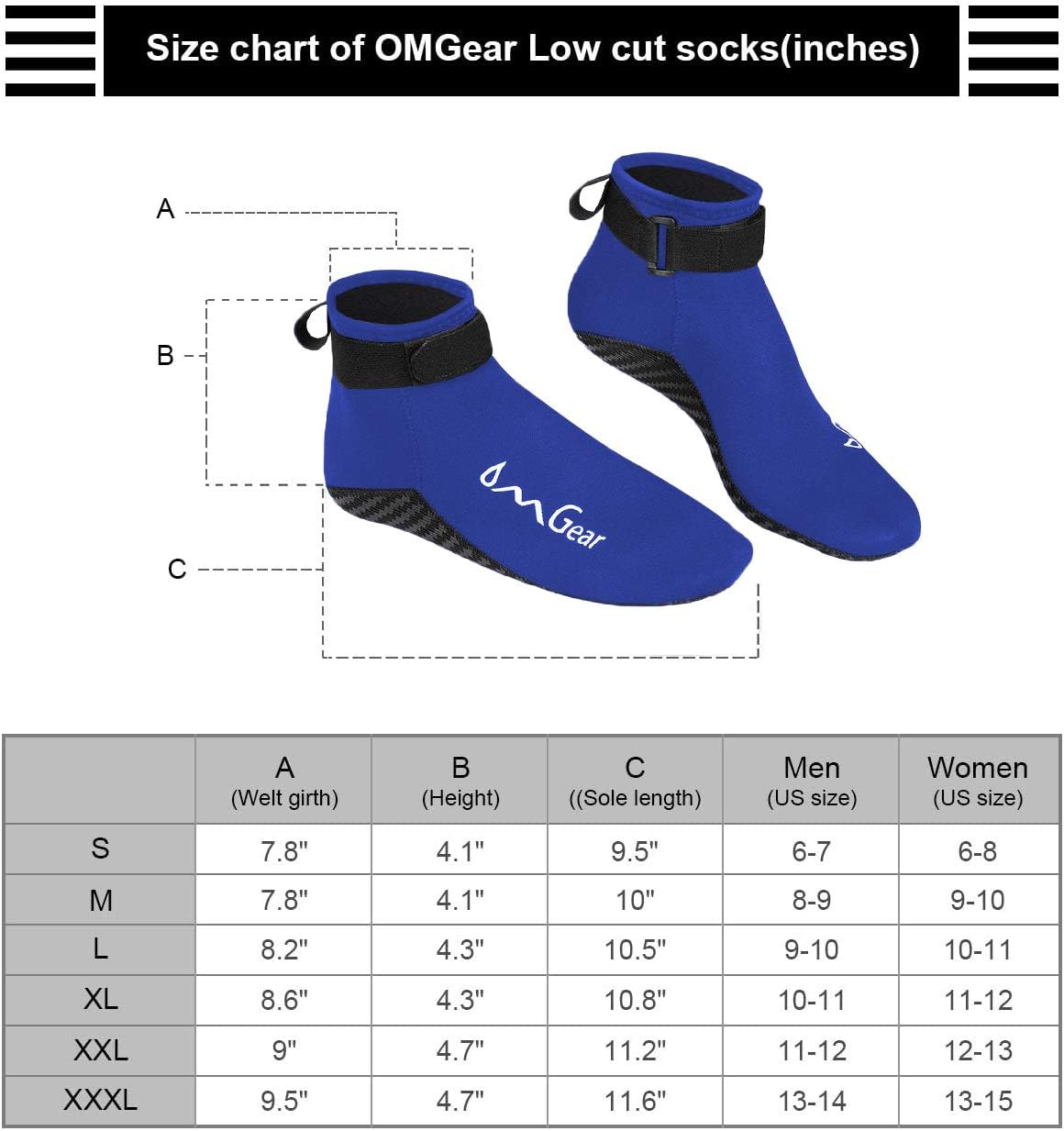 Water Socks Neoprene Socks Beach Booties Shoes 3mm Glued Blind Stitched Anti-Slip Wetsuit Boots Fin Swim Socks for Water Sports Outdoor Activities : Sports & Outdoors