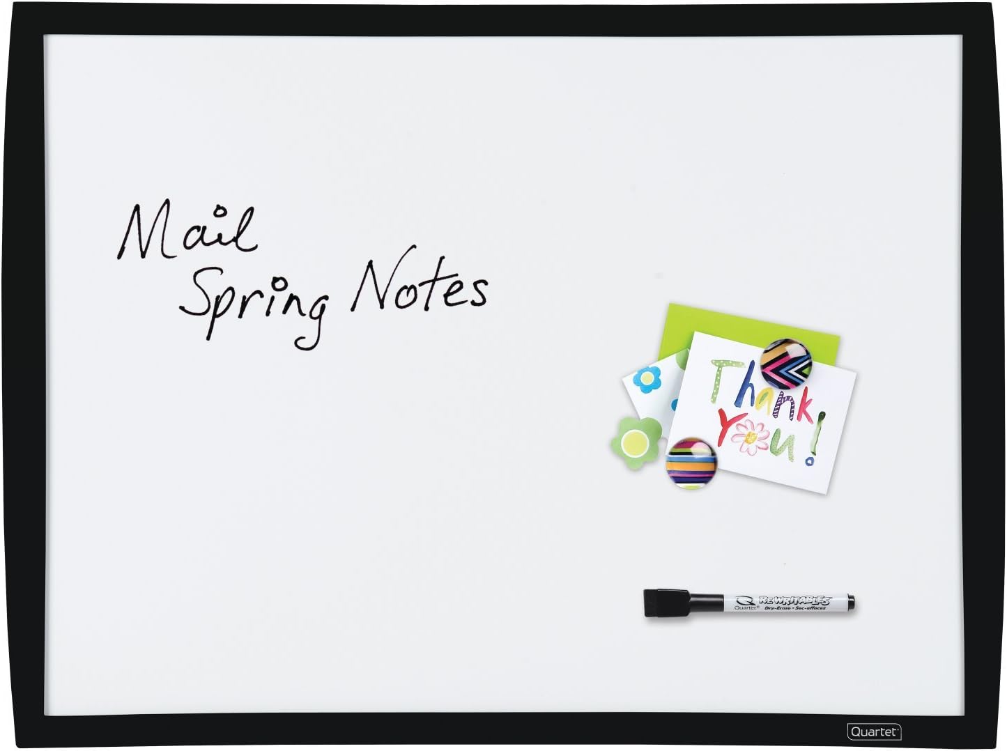 Quartet Magnetic Whiteboard, 17" x 23" Small White Board for Wall, Dry Erase Board for Kids, Perfect for Home Office & Home School Supplies, 1 Mini Dry Erase Marker, 2 Magnets, Black Frame (34608-BK) : Office Products