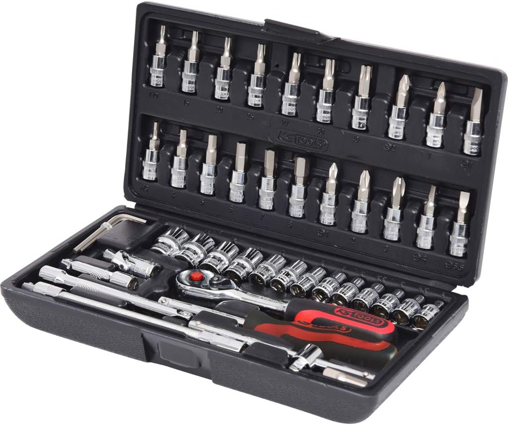 KS Tools 918.0648 1/4" CHROME+Socket Set, 48 pcs, Rot, Schwarz, 48-tlg