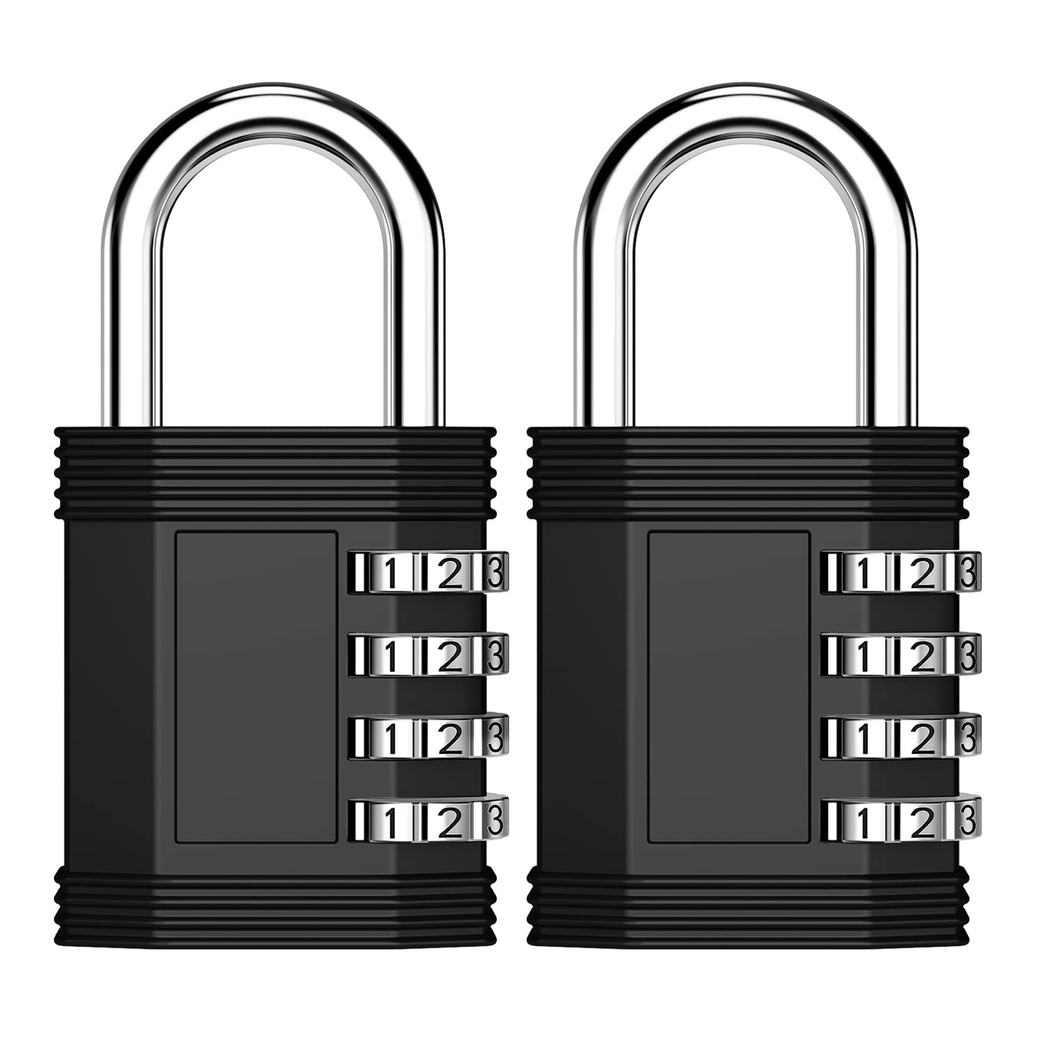 ZHEGE Padlocks with Code, Weatherproof Code Padlock, Number Locks, Combination Locker Padlock for Gym, School, Toolbox, 4 Digit Combination Lock Outdoor for Garden Shed Gate (Black, 2 Pack)