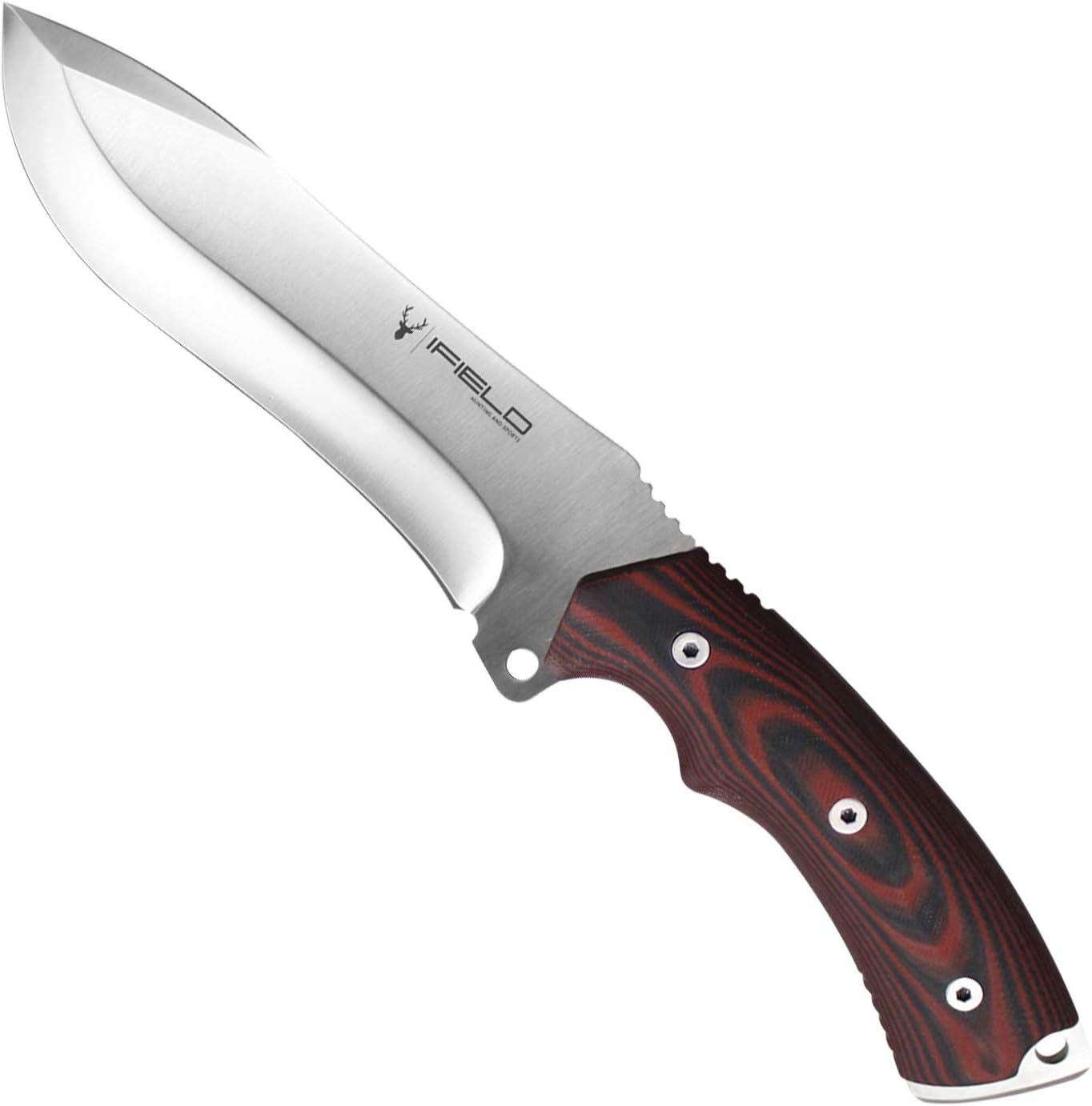 iField 150 Survival Camping Fixed Blade Knife with red Micarta Handle
