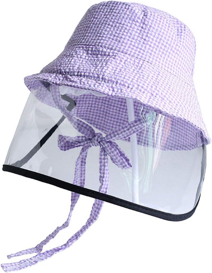 Freahap Face Shield Hat 1Pc Anti-sneeze Shield for Infants Babies Bucket Hat Face Protection Purple 1-3YRS Baby