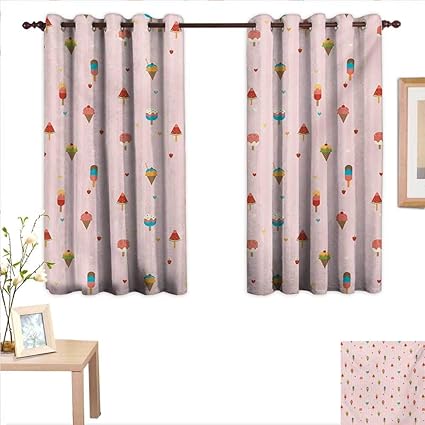 Amazon Com Ice Cream Customized Curtains Pastel Pink Striped