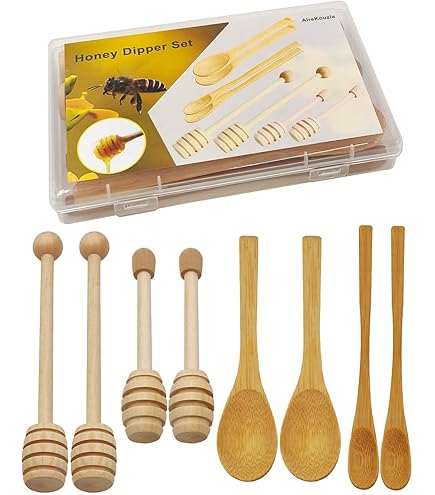 4pcs Honey Spoons Wooden Honey Sticks, Exquisite Honey Dippers Wooden Honey Spoon, Natural Small Wooden Spoons For Stirring Honey Tea Coffee Jam And Wedding Party Favors Gift - View #3
