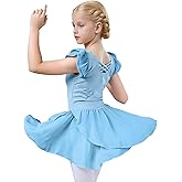 Yizuoding Leotards for Toddler Girls Ballet Dance Dress Tutu Skirted for Kids Ballerina Outfit with Ruffle Sleeve 2T-10Y