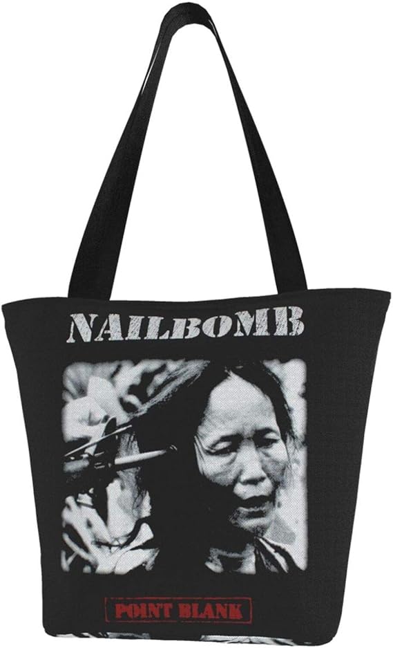 Amazon ネイルボム バンド Nailbomb Point Blank トートバッグ 縦型 男女兼用 トート ショルダーバッグ トートカバン マザーズバッグ 手提げ 肩掛け 軽量 カジュアル 旅行 丈夫 通勤 通学 ビジネス 大容量 ユニセックス 縦型 28 33 Qnongq トートバッグ