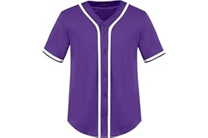 Yuji Itadori Men's Baseball Jersey Short Sleeve Shirt V Neck Tops Button Down Tee Shirts Sports Clothes S-4XL