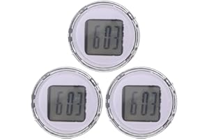 Mipcase Timer Clock Mini Motorcycle Clocks, 3pcs On Motorcycle, Shockproof Stick- on Motorbike Mount Watch Digital for Bike, Car, Boat, Wall, Bathroom Car